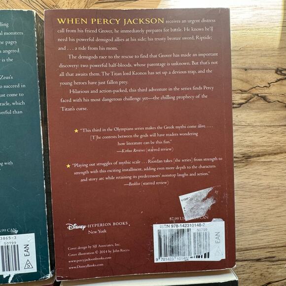 Percy Jackson and the Olympians by Rick Riordan (Books 1, 3, 4, & 5) - Picture 6 of 10